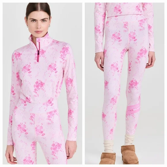 Bogner Loveshackfancy Margo First Quarter Zip Top Pink Magenta